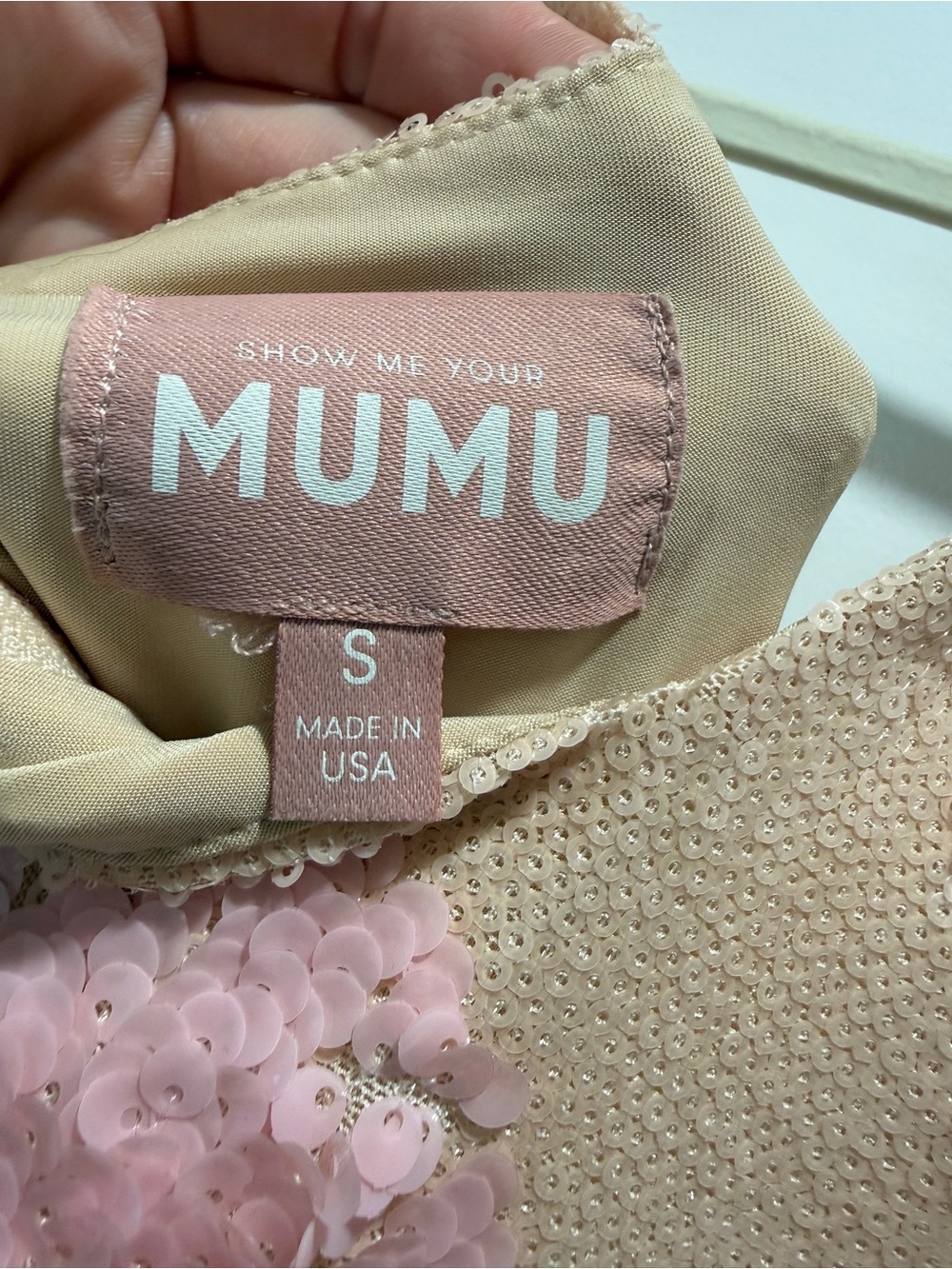 Show Me Your Mumu Lets Go Mini Dress Pink Sequin Shell Dress | Size S - Picture 15 of 15